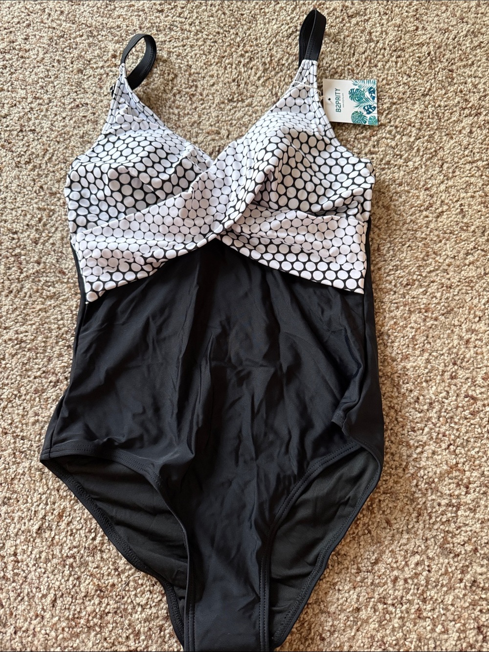 Black and White Polka One-Piece Swimsuit